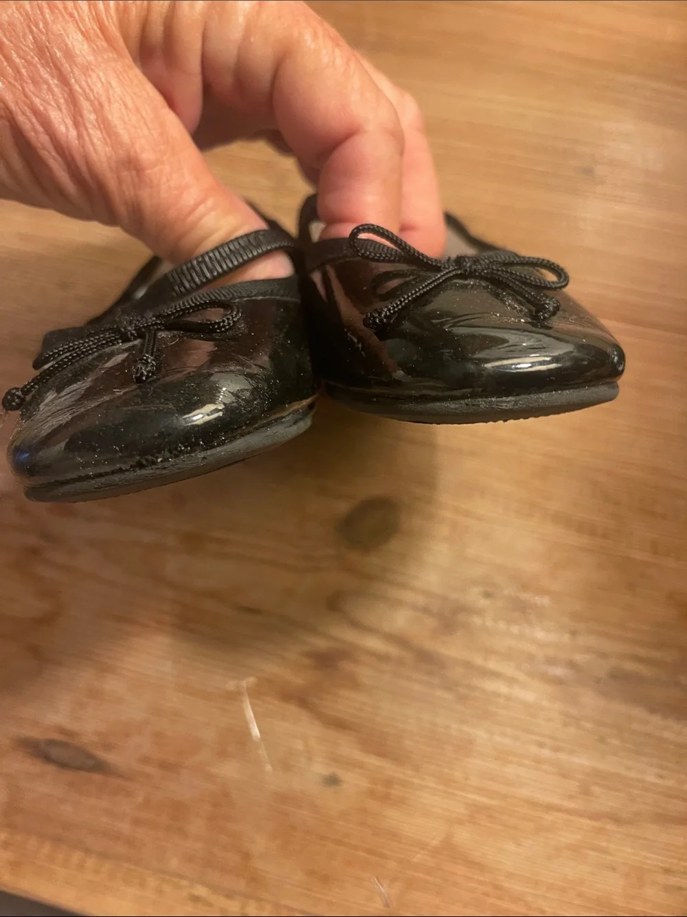 Nordstrom Girls Size 9M Kids Black Patent Mary Jane Flats with Bow NEVER WORN